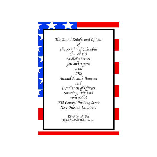 FLAG BACKGROUND CUSTOM INVITATION