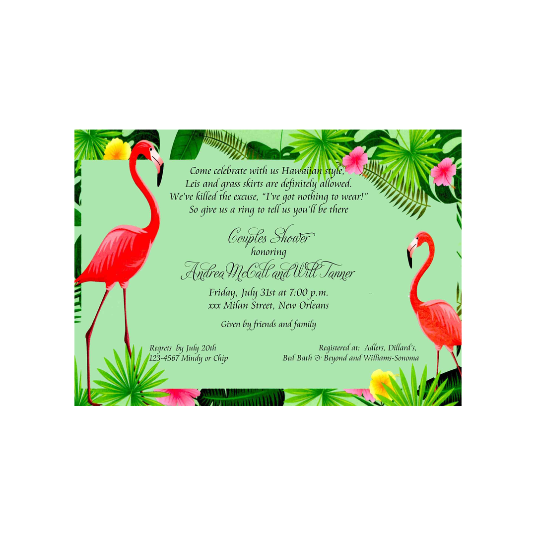 FLAMINGOS CUSTOM INVITATION