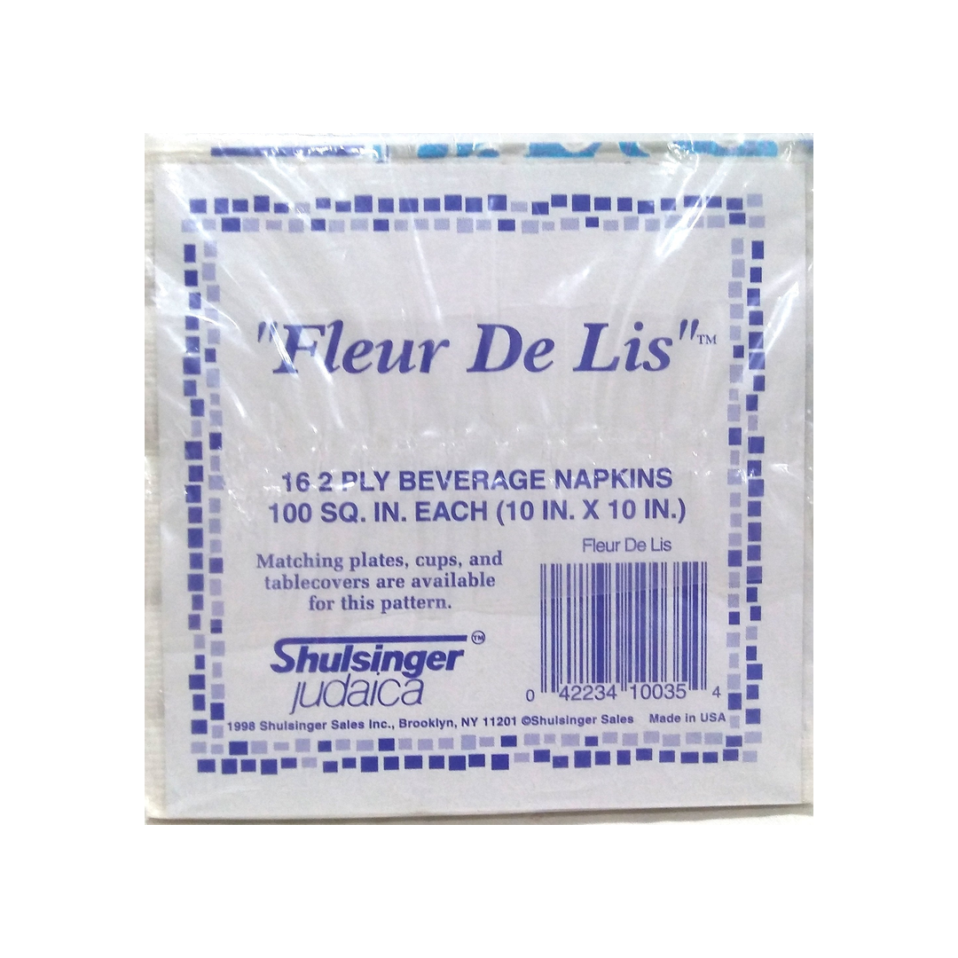FLEUR DE LIS - STAR OF DAVID PAPER BEVERAGE NAPKINS