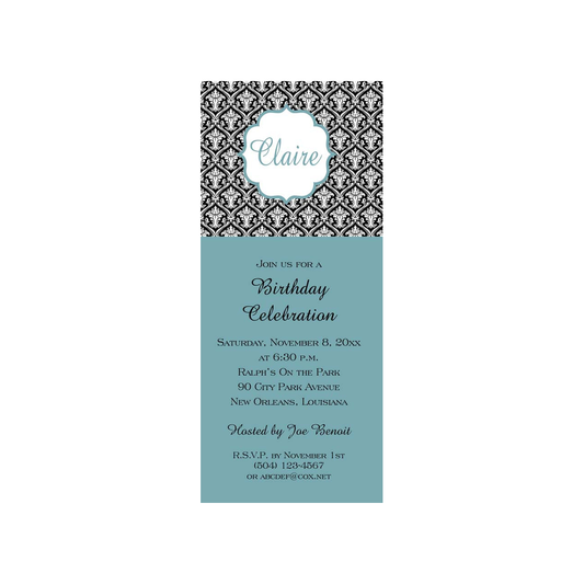 FLEUR DE LIS BACKGROUND CUSTOM INVITATION