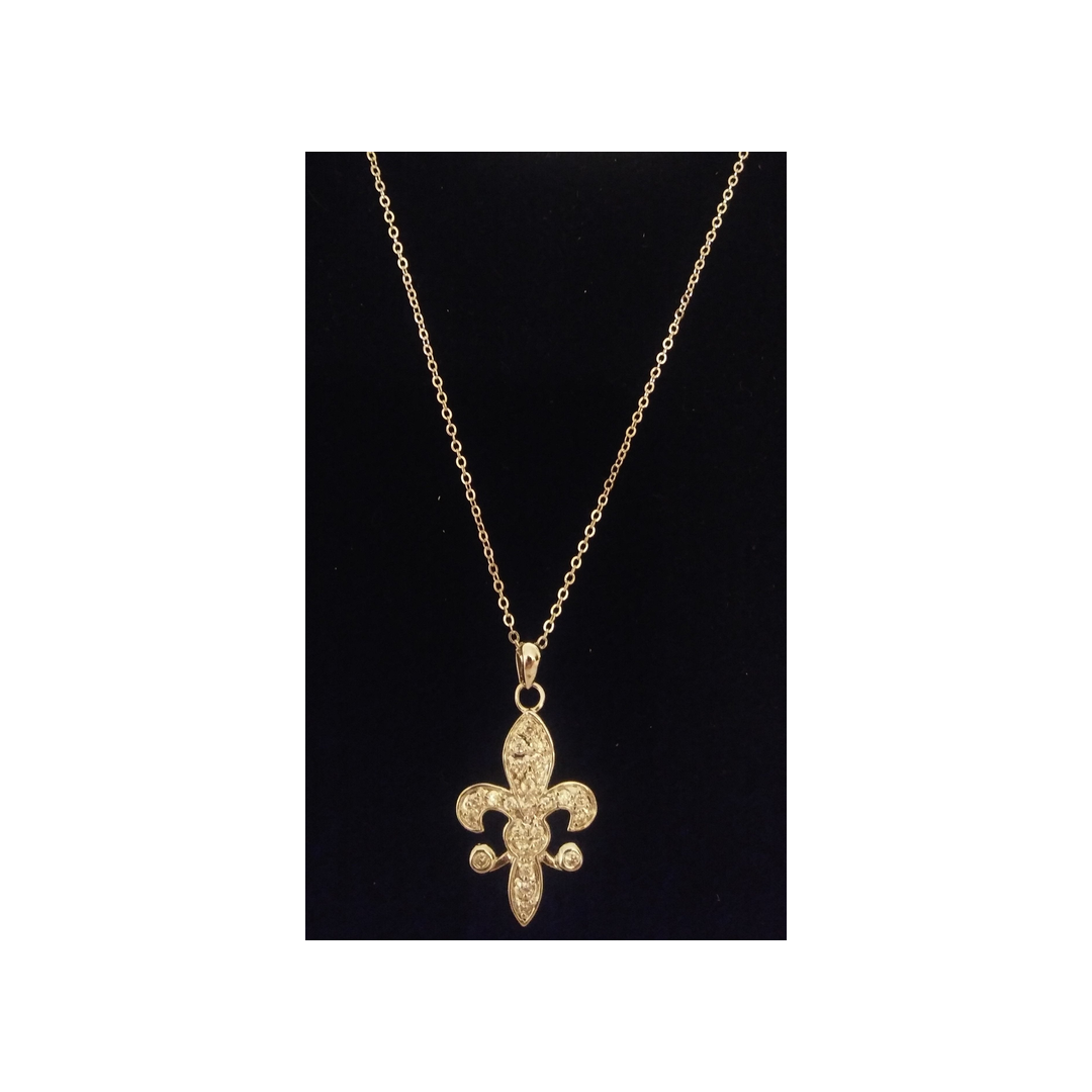 FLEUR DE LIS RHINESTONE NECKLACE
