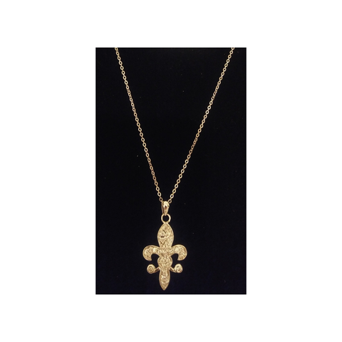 FLEUR DE LIS RHINESTONE NECKLACE