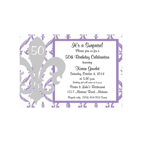 FLEUR DE LIS SILHOUETTE CUSTOM INVITATION