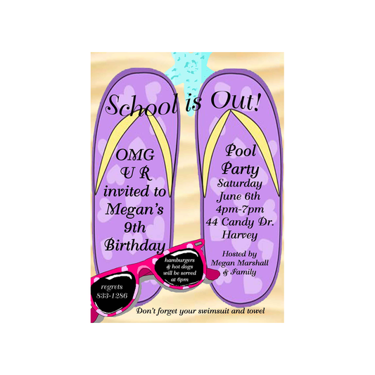 FLIP FLOPS CUSTOM INVITATION
