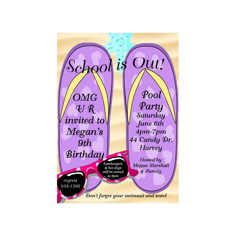 FLIP FLOPS CUSTOM INVITATION