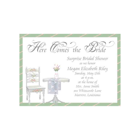 FLORAL CHAIR AND TABLE CUSTOM INVITATION
