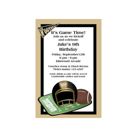 FOOTBALL AND HELMET CUSTOM INVITATION