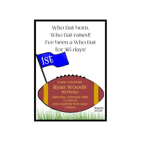 FOOTBALL AND PENDANT CUSTOM INVITATION