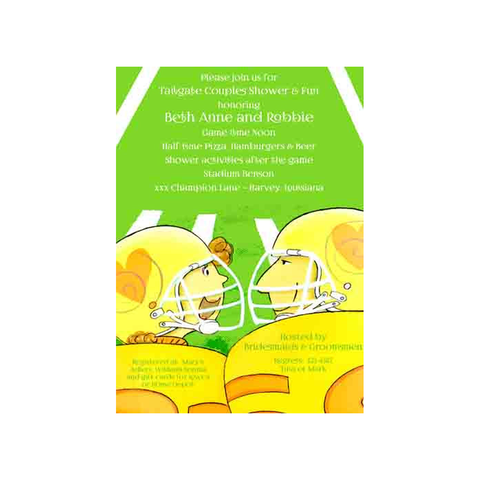 FOOTBALL COUPLE CUSTOM INVITATION