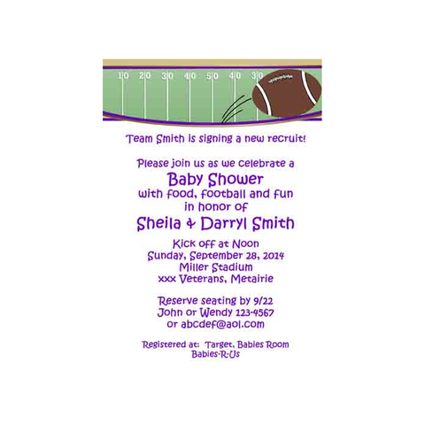 FOOTBALL FIELD CUSTOM INVITATION