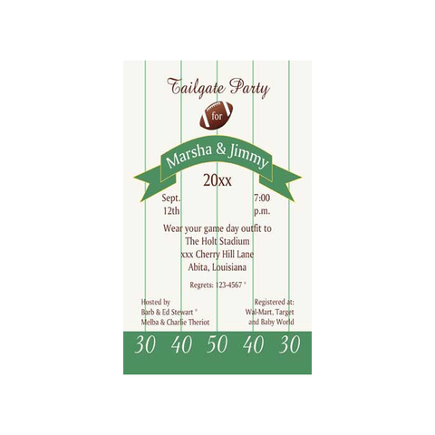 FOOTBALL FIELD SIDELINES CUSTOM INVITATION