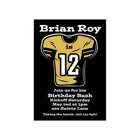 FOOTBALL JERSEY CUSTOM INVITATION