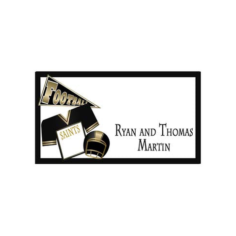 FOOTBALL PENNANT, BALL AND JERSEY PERSONALIZED GIFT OR CALLING CARDS