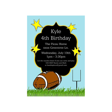 FOOTBALL STAR CUSTOM INVITATION
