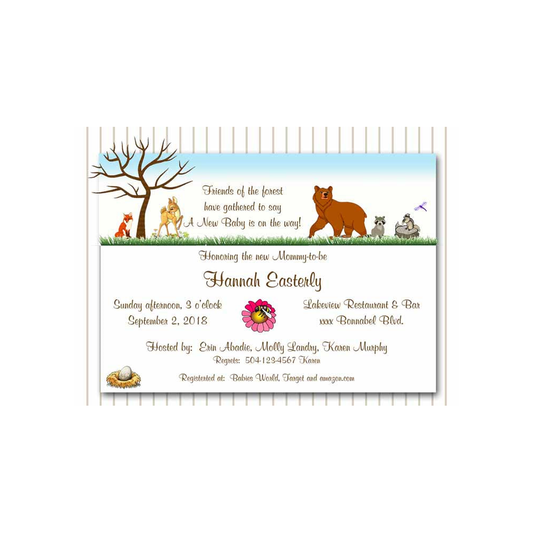 FOREST ANIMALS CUSTOM INVITATION