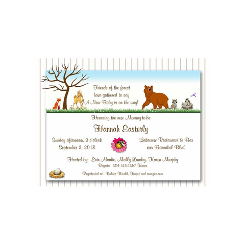 FOREST ANIMALS CUSTOM INVITATION