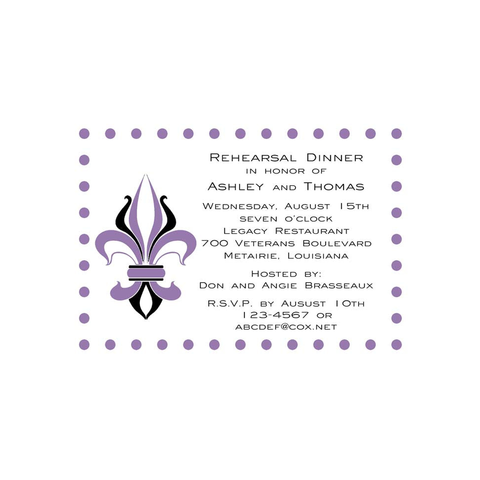 FRENCH FLEUR DE LIS CUSTOM INVITATION