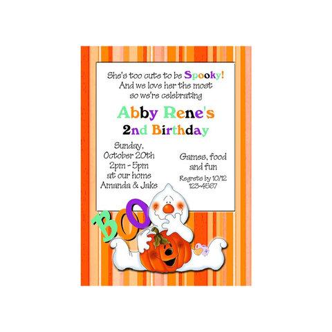 FRIENDLY GHOST CUSTOM INVITATION