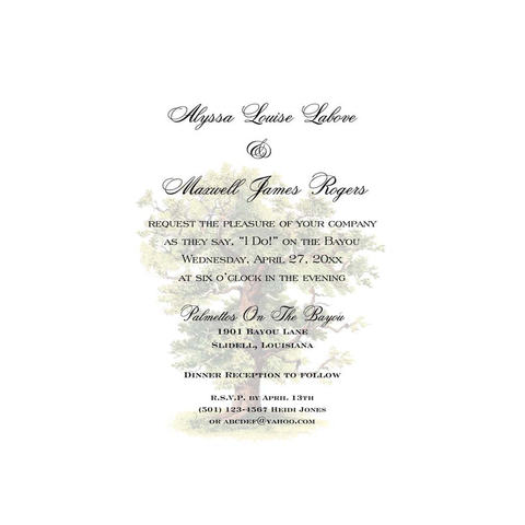 FULL OAK TREE CUSTOM INVITATION