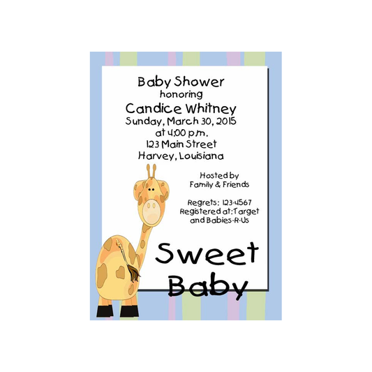 FUNNY GIRAFFE CUSTOM INVITATION