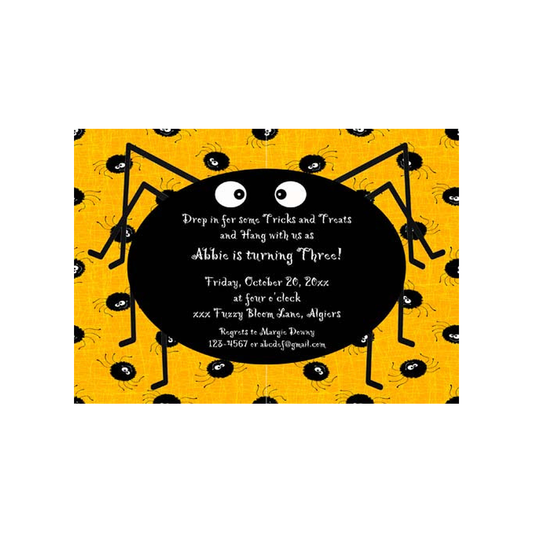 FUZZY WUZZY SPIDER CUSTOM INVITATION
