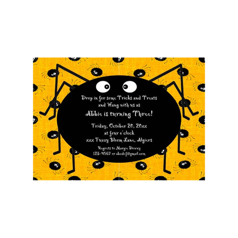 FUZZY WUZZY SPIDER CUSTOM INVITATION