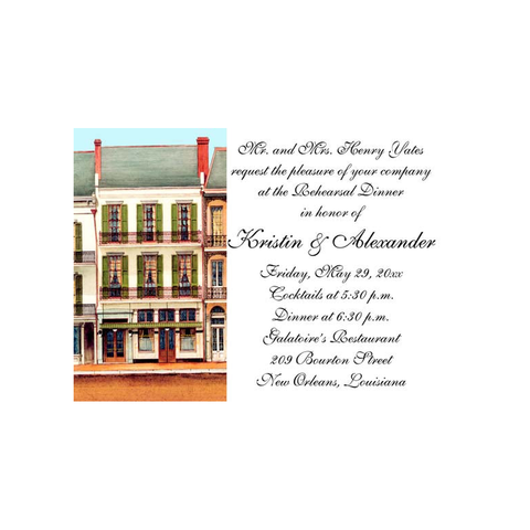 GALATOIRE'S RESTAURANT CUSTOM INVITATION