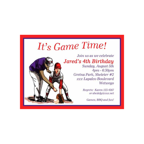 GAME TIME CUSTOM INVITATION