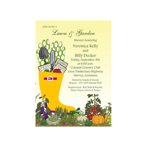 GARDEN BOOT CUSTOM INVITATION