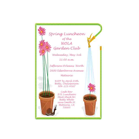 GARDEN HOSE CUSTOM INVITATION