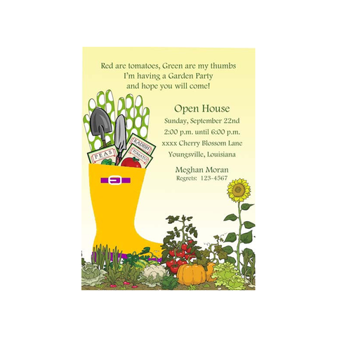 GARDEN TOOLS CUSTOM INVITATION