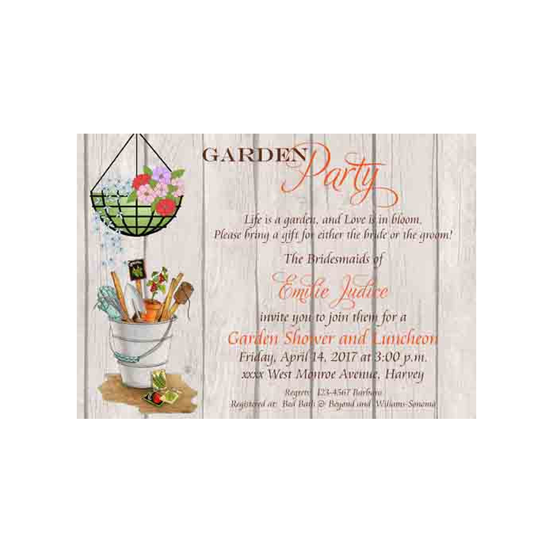 GARDEN TOOLS CUSTOM INVITATION