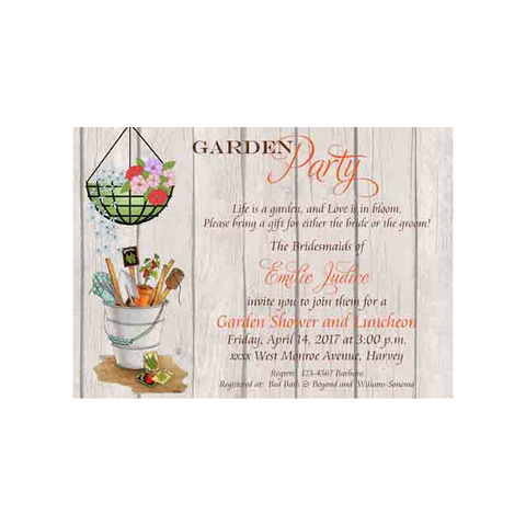 GARDEN TOOLS CUSTOM INVITATION