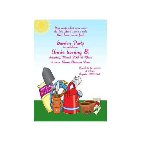 GARDEN TOOLS CUSTOM INVITATION