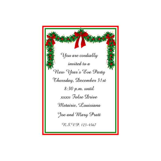 GARLAND AND BOWS CUSTOM INVITATION