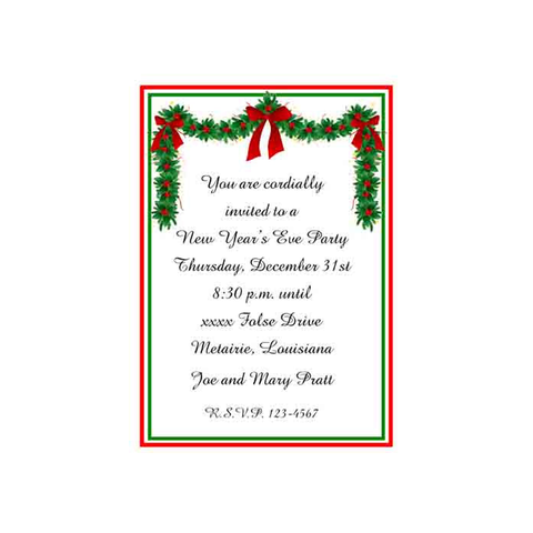 GARLAND AND BOWS CUSTOM INVITATION