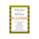GARLAND OF LEAVES AND STRIPES CUSTOM INVITATION
