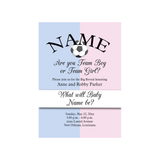 GENDER REVEAL PINK AND BLUE SPORTS BALLS CUSTOM INVITATION