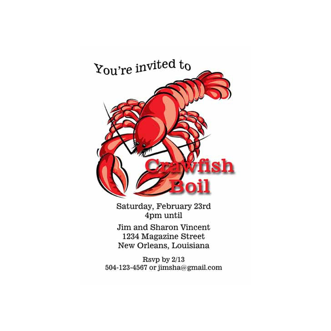 GIANT CRAWFISH CUSTOM INVITATION