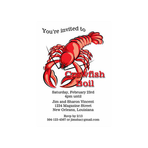 GIANT CRAWFISH CUSTOM INVITATION