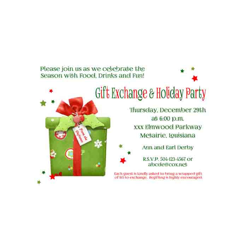 GIFT EXCHANGE CUSTOM INVITATION