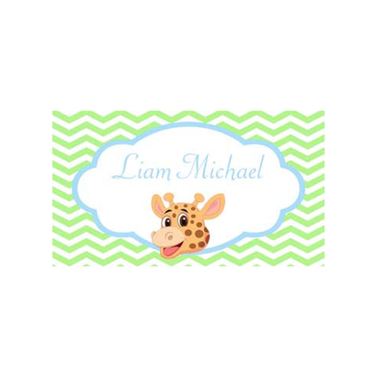 GIRAFFE HEAD CHEVRON BACKGROUND PERSONALIZED GIFT OR CALLING CARDS