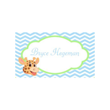 GIRAFFE HEAD CHEVRON BACKGROUND PERSONALIZED GIFT OR CALLING CARDS