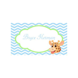 GIRAFFE HEAD CHEVRON BACKGROUND PERSONALIZED GIFT OR CALLING CARDS