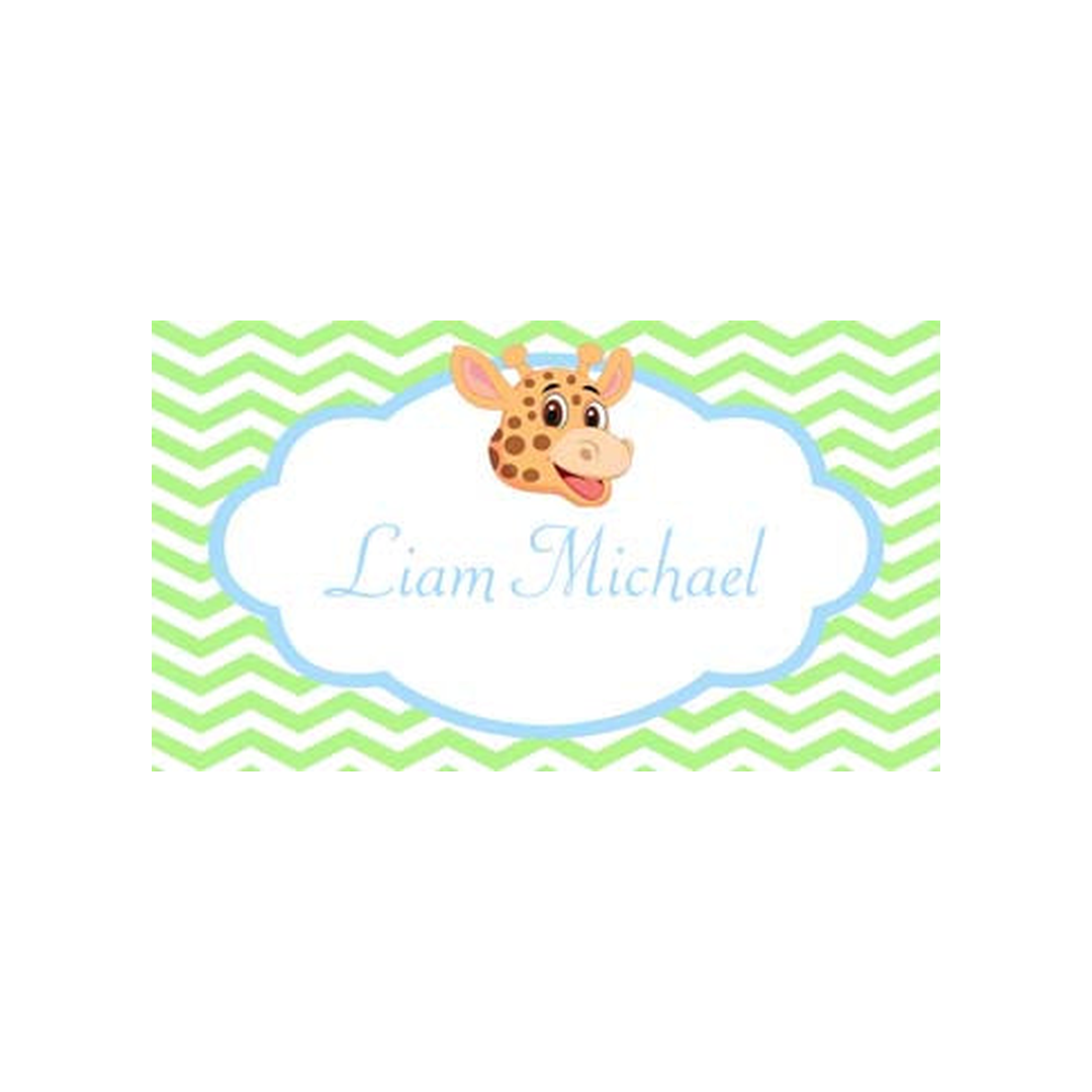 GIRAFFE HEAD CHEVRON BACKGROUND PERSONALIZED GIFT OR CALLING CARDS