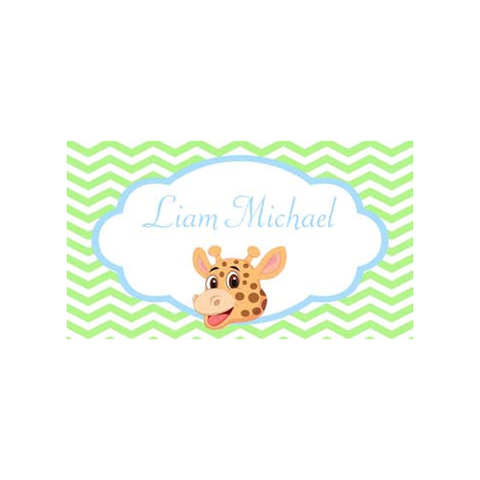 GIRAFFE HEAD CHEVRON BACKGROUND PERSONALIZED GIFT OR CALLING CARDS