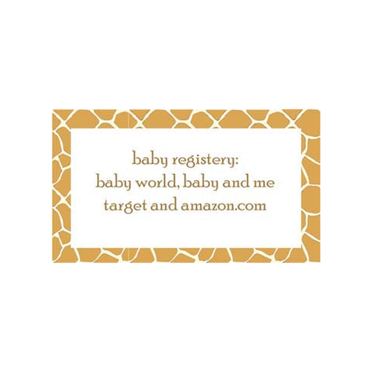 GIRAFFE PRINT PERSONALIZED GIFT OR CALLING CARDS