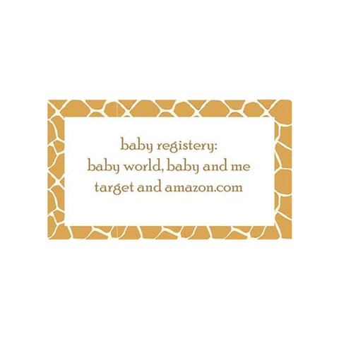 GIRAFFE PRINT PERSONALIZED GIFT OR CALLING CARDS