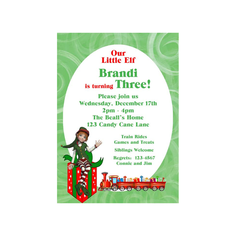 GIRL ELF CUSTOM INVITATION