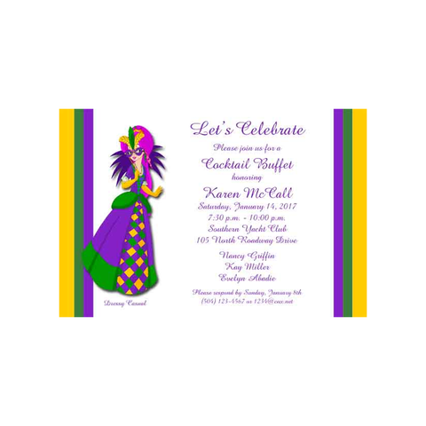 GIRL IN MG COSTUME CUSTOM INVITATION